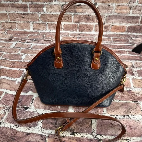 Coach Sheridan Mariel Navy Blue Pebbled Leather Dome Satchel Bag 4228 Vintage - Picture 14 of 16